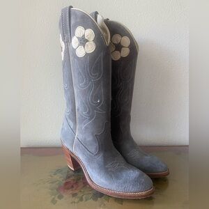Vintage Dingo Acme Suede Daisy Cowgirl Boots Size 7 USA AMAZING BOOTS!!!